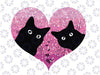 Two Black Cats Love Each Other Png, Valentines Day Cat Lover Gift, Cat Couple Png, Funny Black Cat Png, Valentine Day PNG