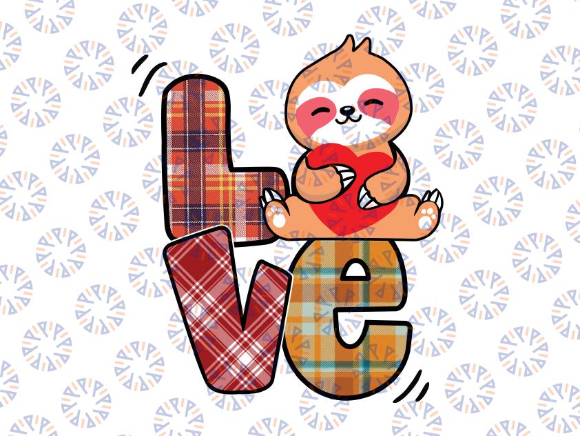 Sloth Love Holding Heart Valentines Day PNG, Cute Animal Lover Png, Valentine sloth Png, Cute Baby Sloth With Heart Png file Sublimation