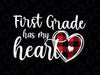 Buffalo Plaid 1st First Grade Has My Heart Png, Teacher Valentine Png, Teacher Png, Teacher Team Png, First grade Png, Gift for teacher