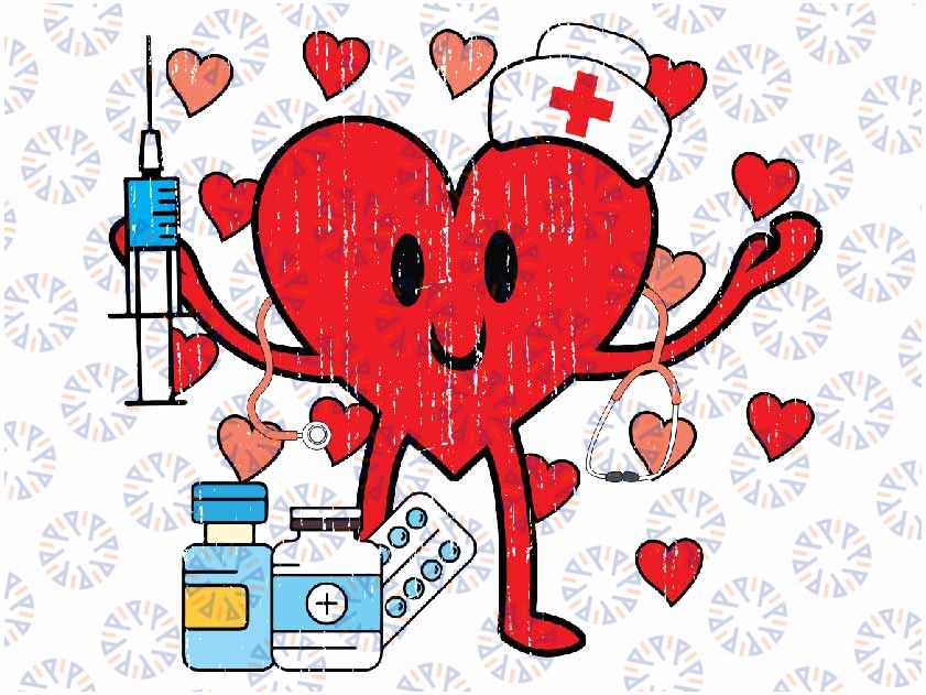 Valentines Day Nurse Heart Funny Nursing Svg Png, Valentine Nurse Svg,Happy Nurse Valentine, Digital Downoad