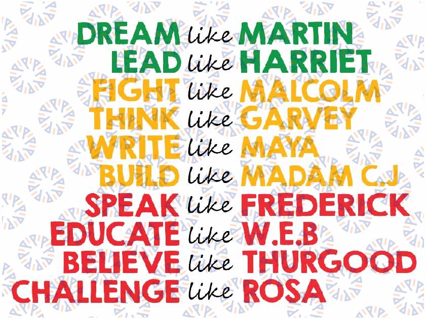 Black History Month African American Country Celebration Svg, Dream Like Martin Svg Black History Month, Digital Download