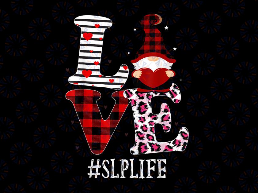 SLP Love Png, Leopard Red Plaid Png Valentines Day Png, Valentine Love PNG Leopard Buffalo Plaid Gnome Heart, Funny Valentine Png sublimation