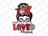 Funny Messy Bun Buffalo Plaid Valentines Day PNG, One Loved Mama Png, Valentine's Day Png, Love Leopard Heart, Sublimation Design