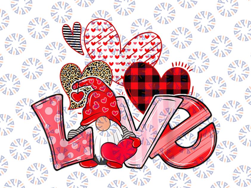 Valentine's Day Gnome Love PNG, Happy Valentine's Day Gnome with Hearts Png Sublimation Design, Valentine Love PNG, Valentine PNG