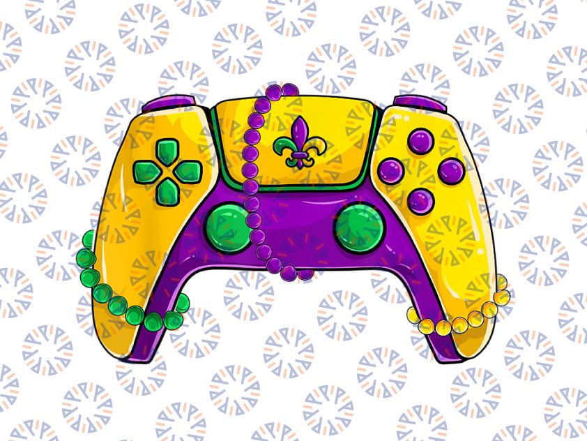 Video Game Mardi Gras Png, Mardi Gras Png, Shenanigans Png, New Orleans Png, Game Controller, Fat Tuesday Gift Digital PNG