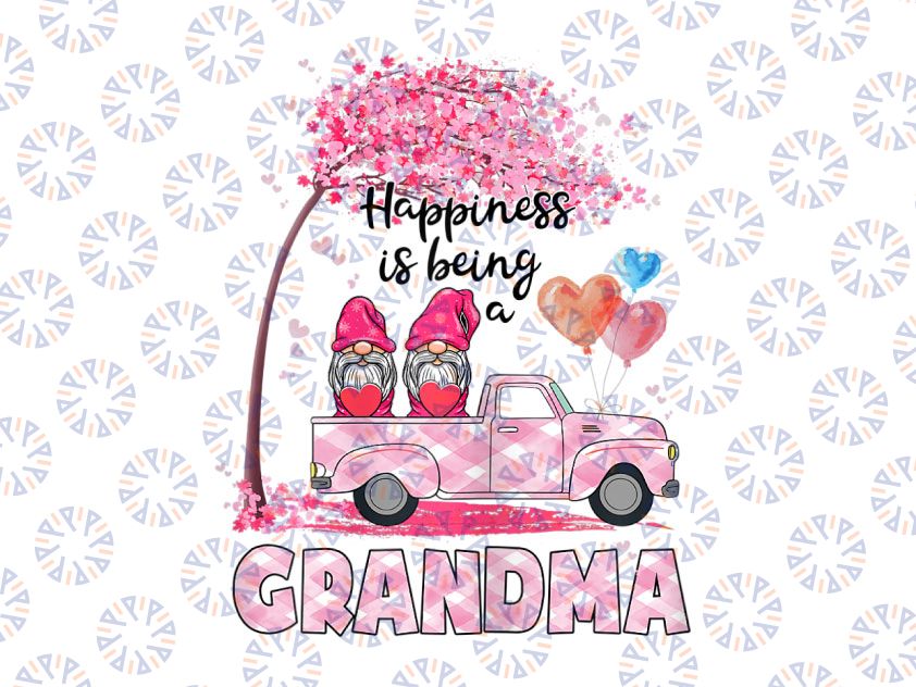 Cute Grandma Gnome Truck Png, Pink Truck, Gnomes Valentine Love Png, Valentine Retro Trucks, Sublimation PNG Instant download