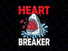 Valentines Day Shark Heart Breaker Png, Funny Boys Kids Png, Valentine's Day, Boy's Shirt, Baby, Valentine Png, Heart Breaker, Png File