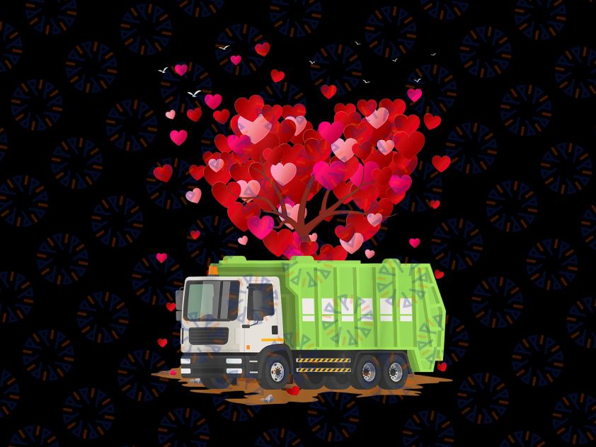 Garbage Truck Lover Heart PNG, Garbage Truck Valentines Day Png, Garbage Truck Valentine Png, Garbage Truck Funny valentine Png