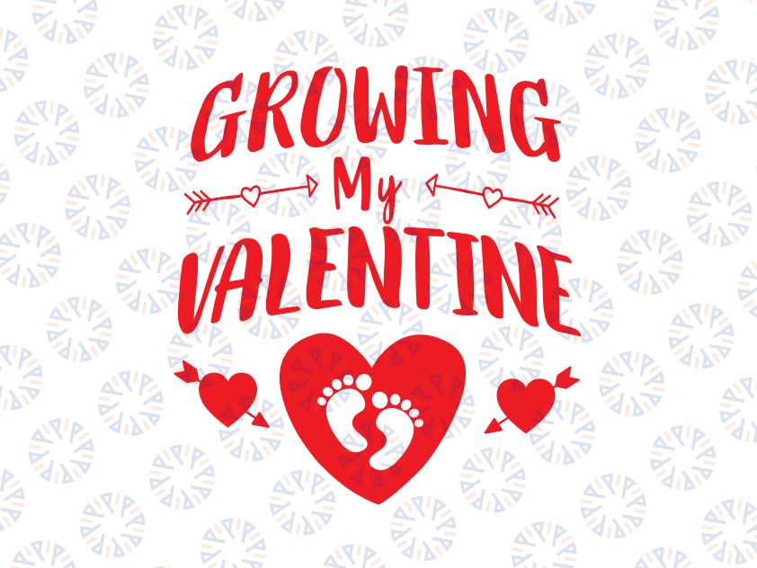 Growing My Valentine Svg Png, Pregnancy Announcement Svg, Valentines svg, Valentine's Day svg, eps, dxf, png Digital Download