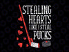 Stealing Hearts Like I Steal Pucks SVG PNG, Valentines Day Ice Hockey Svg, Boy Valentine Svg, Kids Valentines  Clipart Vector, DXF Eps
