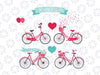 Valentine's Day Bicycles, Wedding bikes clipart, Balloons, Ribbon Banner, Save the Date, Commercial use, Vector Clip Art, SVG, PNG
