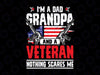 I'm a Dad Grandpa And a Veteran Nothing Scares Me PNG, American Army PNG, America Flag PNG, Veteran PNG