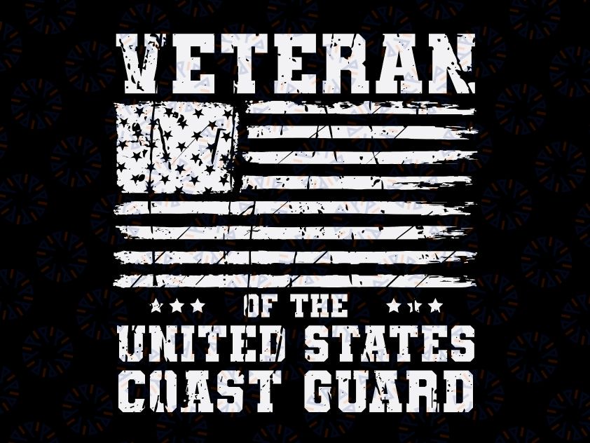 Veteran of The United States, Coast Guard, American Flag, Cricut file, Distressed Dog Tag Vintage Silhouette Design svg, eps, png Dxf