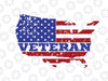 Veteran USA Map, USA Flag Svg. America Map, American Flag Svg Cut file for Cricut, Silhouette, Pdf Png Eps Dxf, Veteran Day