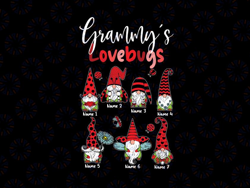 Personalized Grandma's Lovebugs Png, Personalized With Grandkids Names Png, Valentines Day Gift For Grandma Nana Mimi