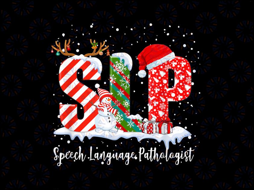 Funny SLP Speech Language Pathologist Santa Christmas Pajama png, SLP Christmas Png, Santa’s Teacher Png, Christmas SLP Png Sublimation