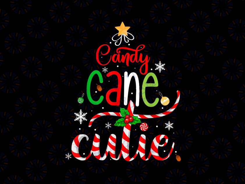 Candy Cane Cutie PNG, Funny Christmas Xmas Pajama PNG, Cute Girls Christmas Png,Christmas Kids Sublimation Design Downloads