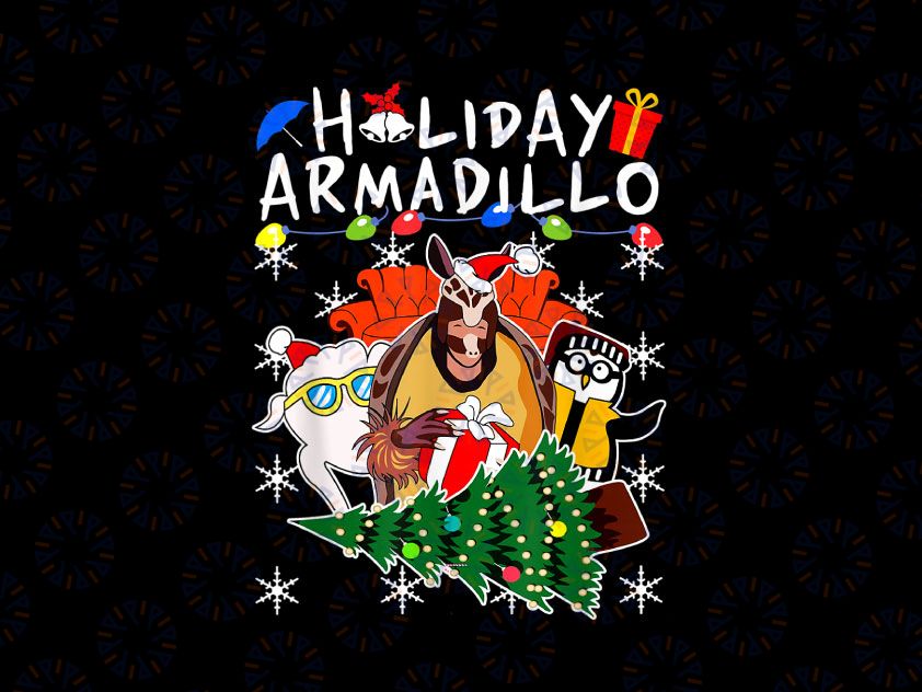Holiday Armadillo Animal Lover Xmas PNG, Ugly Holiday PNG, Winter PNG, Holiday Png, Funny Holiday Png Sublimation Digital Download