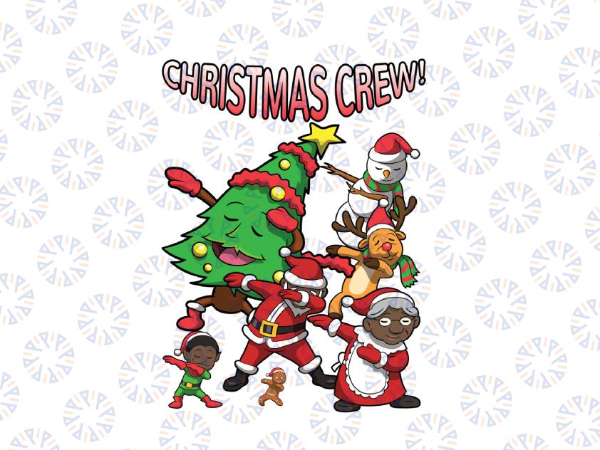 African American Santa Claus Black Christmas Crew Dabbing PNG, Black Santa Claus PNG, African American Christmas Crew Png