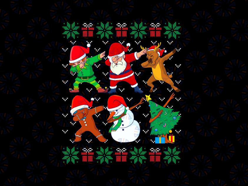 Dabbing Christmas Ugly Xmas PNG, Santa Dab Squad PNG, Christmas 2021 png, Santa Png, Funny Dabbing Xmas, Funny Christmas Party Png