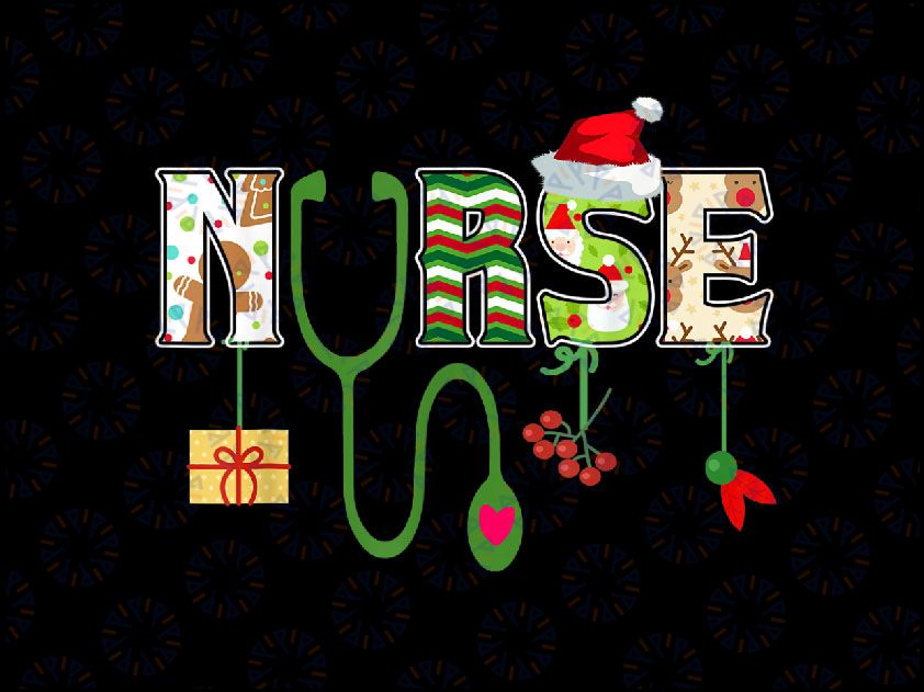 Nurse Stethoscope Christmas Santa Funny Xmas PNG, Christmas Nurse Png, Christmas Nursing School Png, Santa Gift For Nurses, Stethoscope Nurse Png