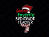 Santa's Favorite 3rd Grade Teacher PNG, Xmas Santa Red Plaid Png, Merry Christmas Png, Winter Png, Holiday Png, Third Grade Sublimation