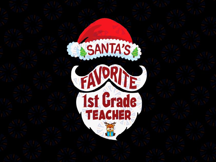 Santa's Favorite 1st Grade Teacher Svg Png, Christmas Merry Santa Svg, Family Christmas Svg, Teacher Gift Svg, Christmas 2021 Svg Png