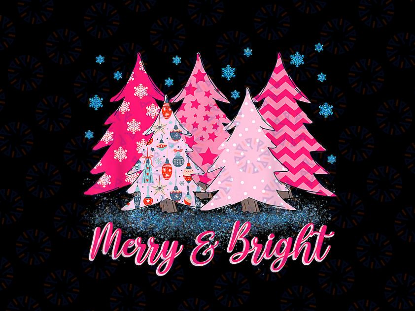 Merry and Bright Pink Christmas Tree, Pink Christmas Costume Png, Leopard Christmas Tree, Pink Christmas Tree Clipart print, Pink Xmas Tree Png