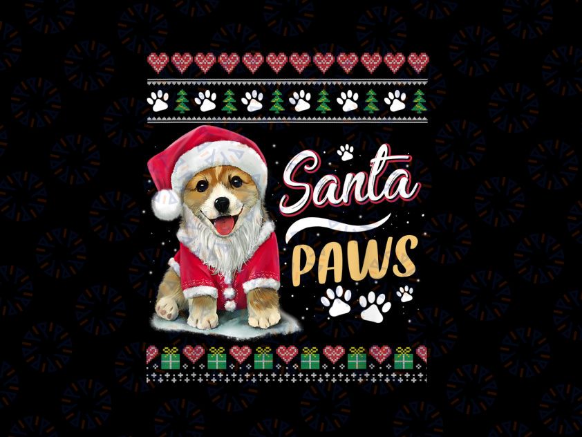 Santa Paws Christmas Dog - Merry Christmas Funny Xmas PNG, Christmas Png, Paw Christmas Png, Funny Dog Lovers, Xmas Dog Png