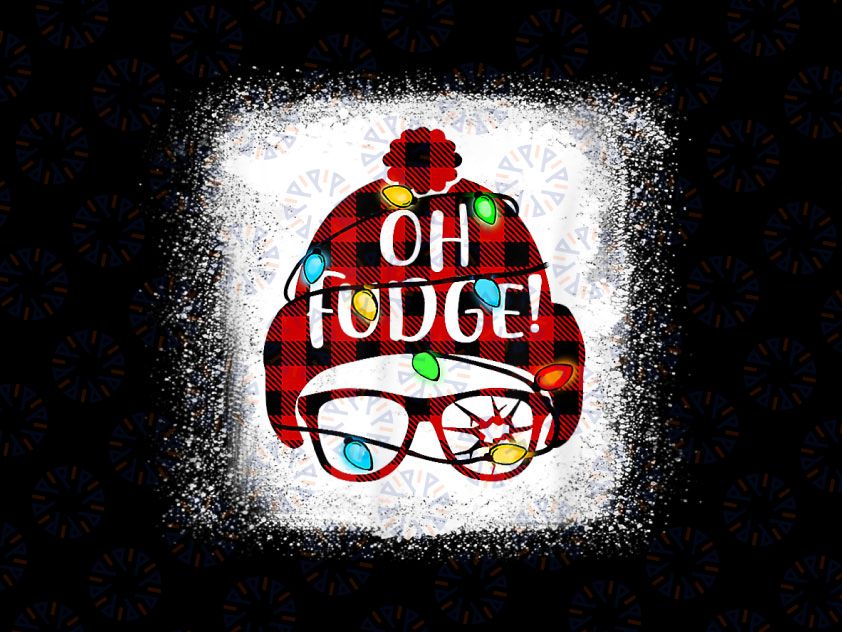 Bleached Oh-Fudge PNG, Funny Merry Christmas Red Plaid Png, Christmas Png, Oh Fudge Png, Merry Christmas Png, Christmas Clip Art