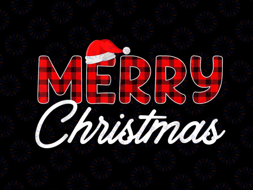 Merry Christmas Buffalo Plaid Red Santa Hat Xmas PNG, Merry Christmas Sublimation Designs, Retro Merry Christmas Y'all PNG