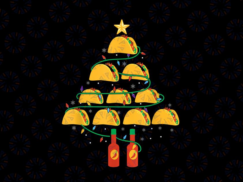 MY TACOS CHRISTMAS Tree Pajama png, Taco Christmas png, Xmas Funny Taco and Taquito Design, Taco PNG, Mexican Food Designs