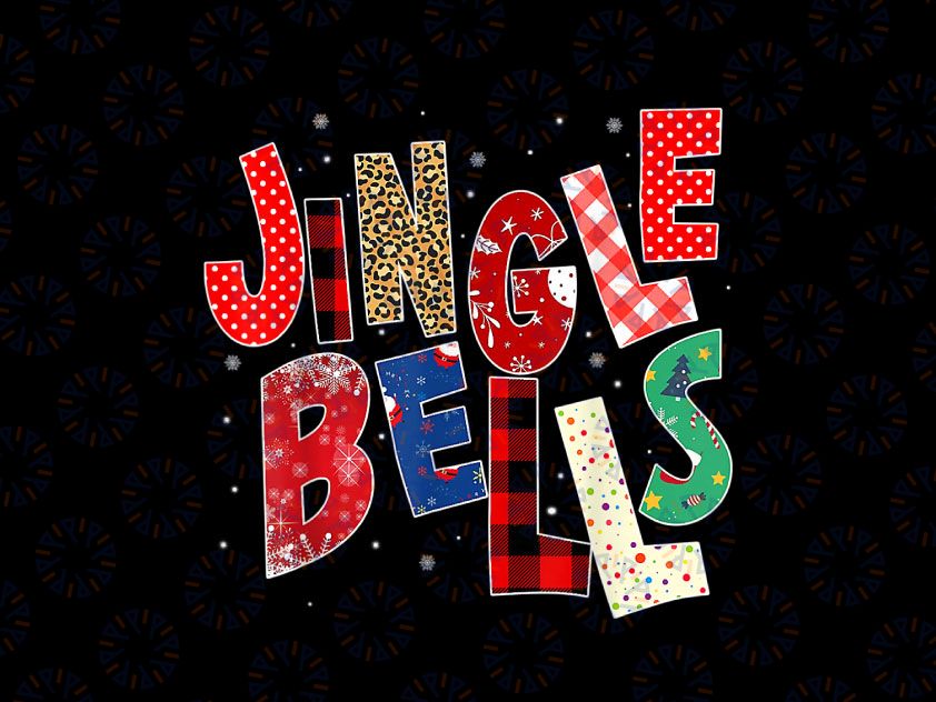Red Plaid Jingle Bells Christmas PNG, Jingle Bells clipart, Christmas PNG file for sublimation