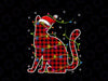Red Buffalo Plaid Cat Santa Christmas PNG, Pet Christmas Png, Cat with Santa Hat, Pet Cat Lover Christmas, Furry Christmas Png, Sublimation