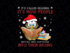 Christmas Funny Bird with Santa Hat PNG, It's Called Reading Png, Merry Christmas Owl Png- Santa Hat Owl Bird Christmas Png