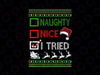 Christmas Nice Naughty I Tried PNG, Santa Red plaid Png, Naughty or Nice Png, Naughty Png, Nice Png, Christmas Png, Christmas Clipart