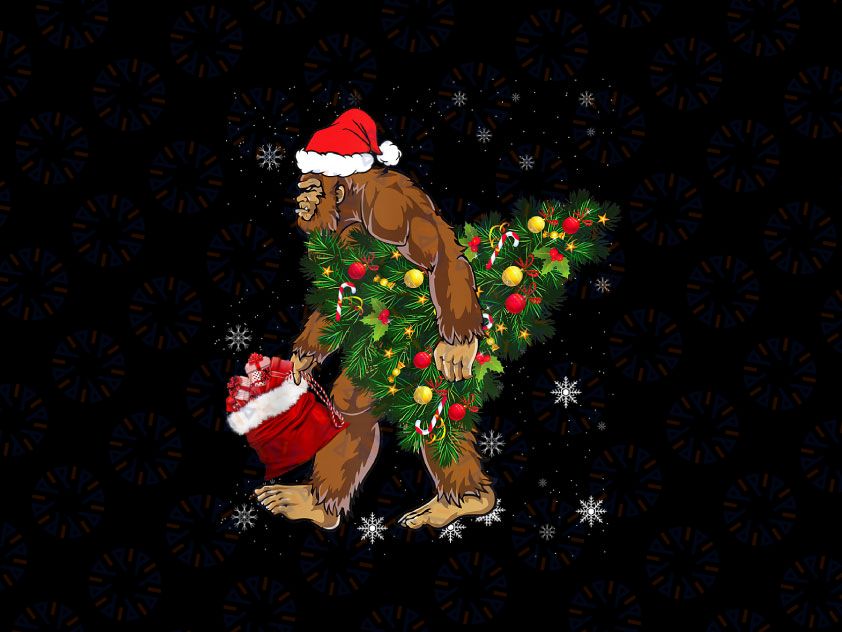 Bigfoot Christmas Tree PNG/ Xmas Gifts / Merry Christmas PNG / Happy Holidays / Christmas Eve / Xmas Party Sublimation