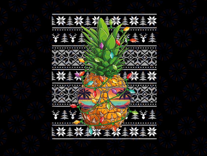 Pineapple Christmas Tree PNG/ Xmas Gifts / Merry Christmas PNG / Happy Holidays / Christmas Eve PNG Sublimation Design