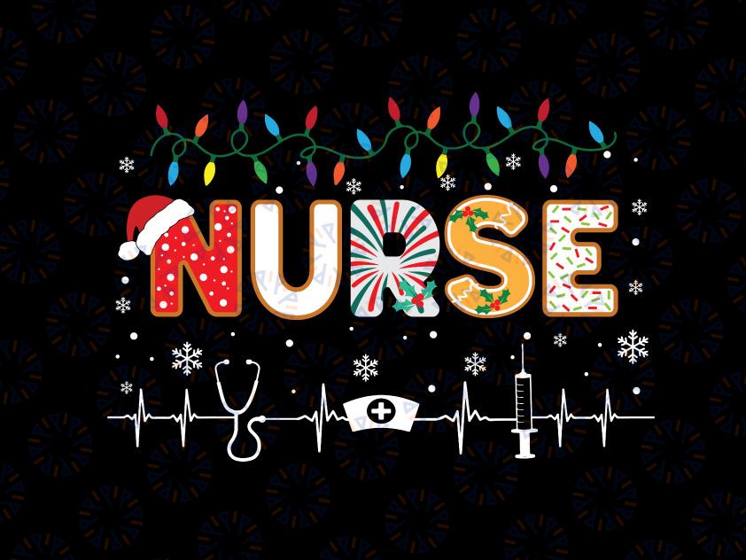 Nurse Christmas svg, Santa Christmas Nurse svg, Christmas Design for Nurse, Funny Christmas Gifts, Cute Christmas Cut File