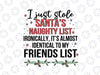 I Just Stole Santa Naughty List Svg Png, Funny Novelty Christmas, Funny Christmas Svg, Xmas Party Svg png dxf Design