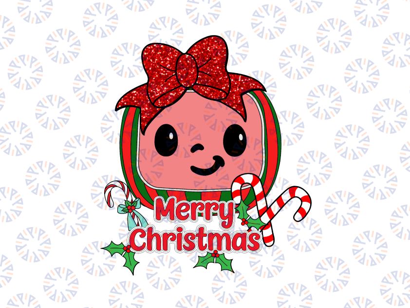 Cocomelon Merry Christmas PNG, Candy Cane Girl Png, Cocomelon Christmas, Christmas Cocomelon Png Sublimation Digital Download