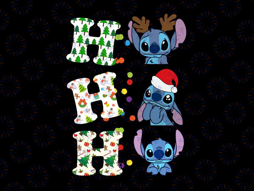 HO HO HO Stitch Christmas PNG, Stitch Christmas Vacation PNG, Christmas Gifts, Snowmen, Reindeer, Stitch 2021 Sublimation
