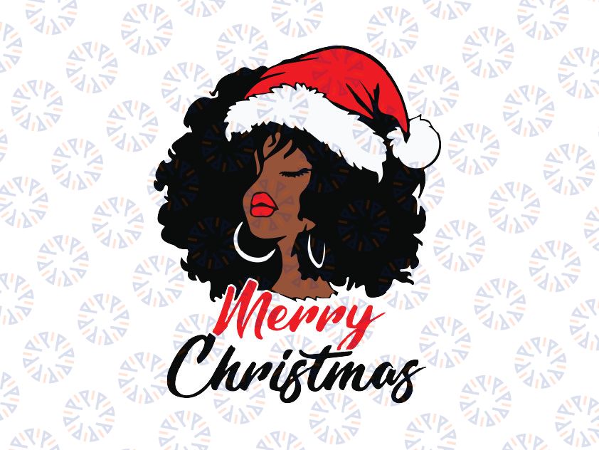 Black woman Svg, Black African American Santa Svg, Christmas Melanin svg png, Black Santa Mrs. Christmas svg, Afro Woman Christmas