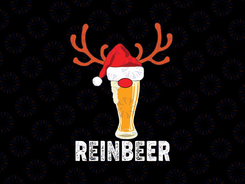 Reinbeer Santa Claus Reindeer Beer Funny Christmas Drinking Svg Png, Beer Santa Reindeer Svg , Beer Lovers Gift, Beer Christmas Svg, Holiday Party