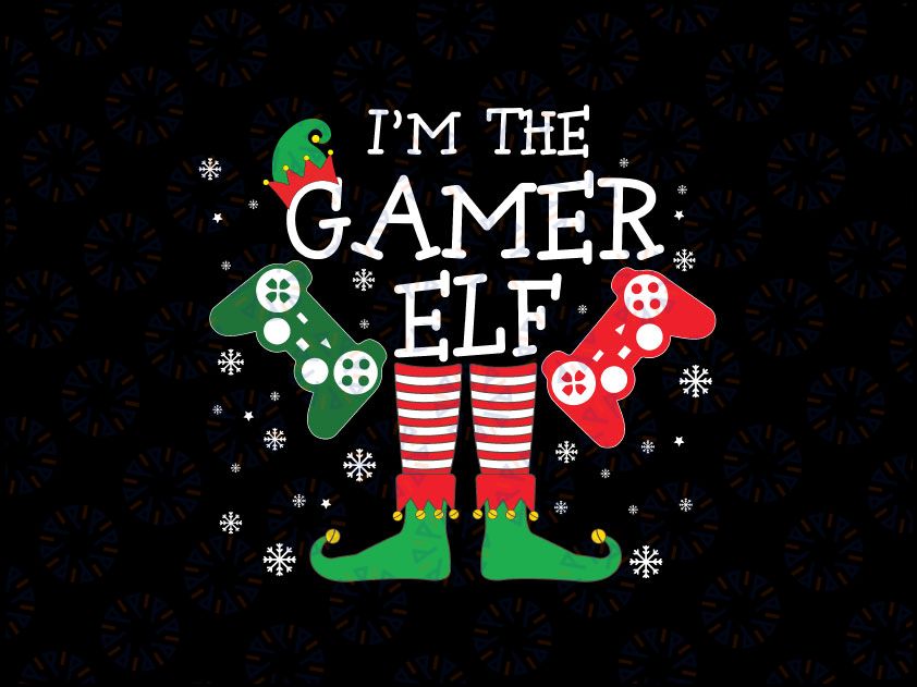 Gamer Elf Svg Png, Elf Player svg, Elf svg, Elf Hat svg, Christmas Family Matching svg, Christmas Group Funny Gift svg cut files png, dxf clipart