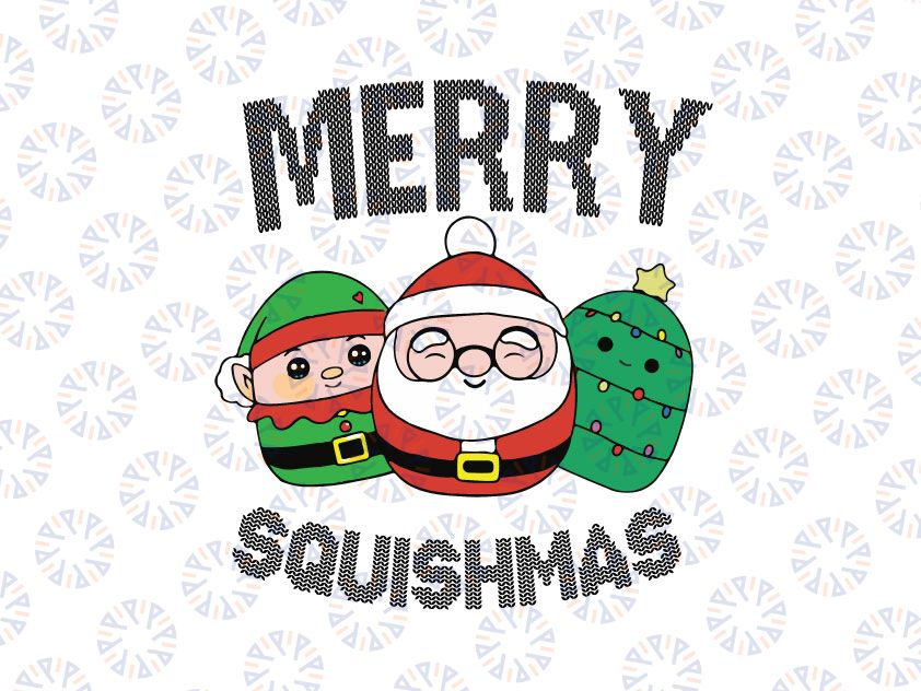 Cute Squishmallow Svg Png, Merry Squishmas Svg, Nicky the Angel, Santa, Carol the Christmas Tree, Holiday Shirt, XMAS Gift