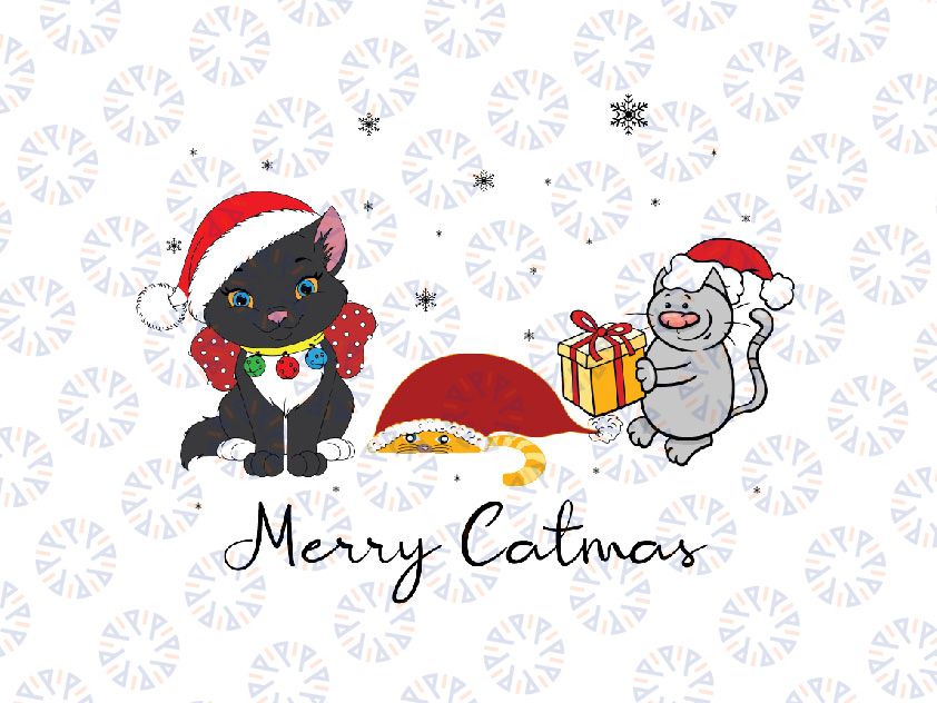 Meowy Christmas png, Merry Catmas png, Cat Lover Christmas Gift, Funny Christmas png,Christmas Cat png,Cat Christmas png,Cat png