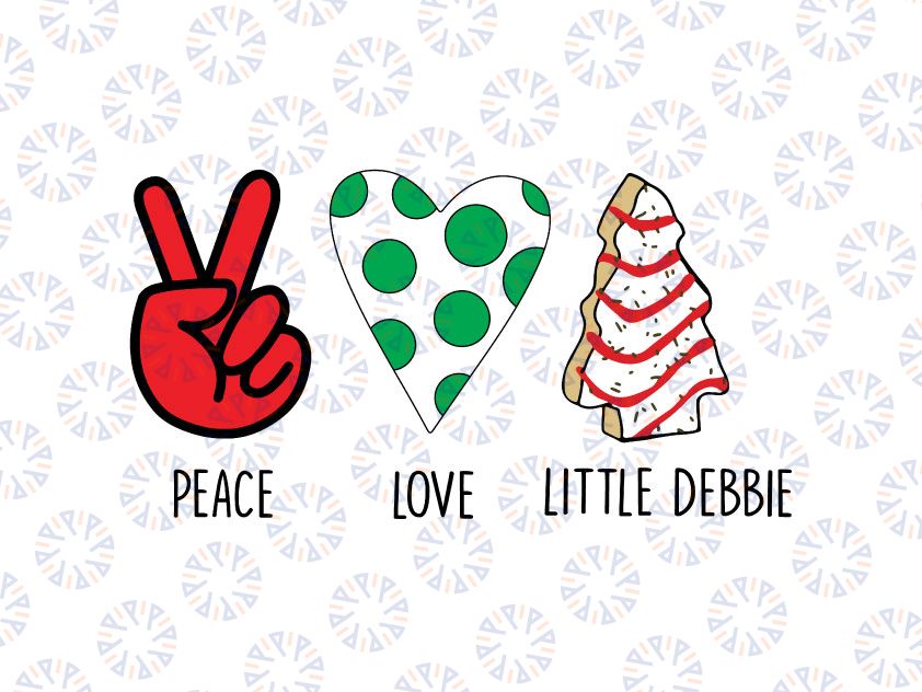 Peace Love Little Debbie SVG, Christmas Tree Cake,  Holiday Party Gift