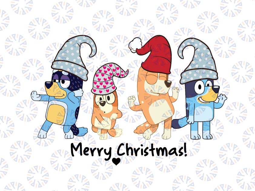 Bluey Christmas png, Bluey Christmas png, Bluey Xmas png, Bluey Santa Clause png, Bluey Christmas Family png, Bluey Christmas