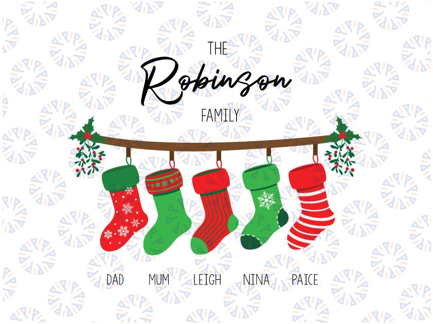 Personalized Names Family Stocking Christmas Decoration I Christmas Bauble SVG PNG, Family Christmas, Stockings, Nutcracker Christmas svg